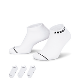Jordan Everyday No-Show Socks "White Black" (3 Pairs) (Unisex)