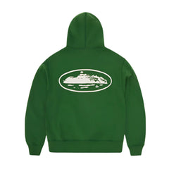 Corteiz Island Puff Print Zip Hoodie Green