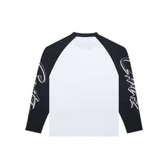 Corteiz Allstarz Raglan LS Tee (White & Black)