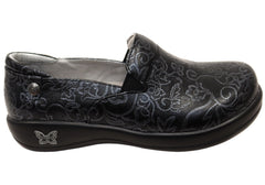 Alegria Keli Womens Comfortable Leather Shoes Embroider Me Pewter