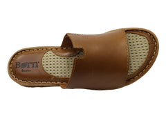 Born Playa II Womens Cushioned Comfort Footbed Leather Slides Sandals