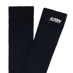 Autry Ribbed Socks with Embroidered Logo