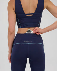 Bandit Women's Stamina™ Pop Stitch™ High Waist Leggings "NY Navy/Vintage Blue"