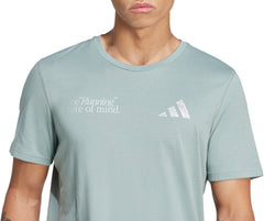 adidas Ultimate Metallic Graphic Short Sleeve Mens Running Top - Green