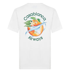 CASABLANCA ORBITE AUTOUR DE L'ORANGE PRINT T-SHIRT WHITE