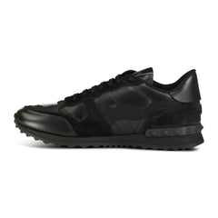 VALENTINO BLACK CAMOUFLAGE ROCKRUNNER TRAINERS BLACK