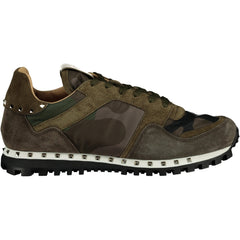 VALENTINO CAMO ROCKSTUD TRAINERS KHAKI & BLACK