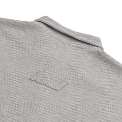 Autry Tonal Logo Waffle Long-Sleeve Polo