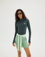 District Vision Womens 7in Pocketed Half Tights "Mint"