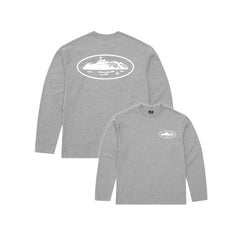 Corteiz OG Island Logo Longsleeve Tee Heather Grey