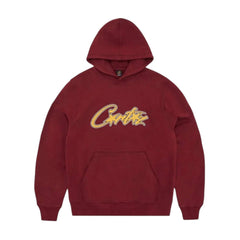 Corteiz Satin Applique Allstarz Hoodie Maroon