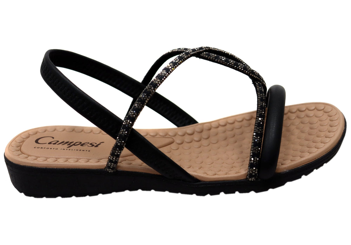 Campesi Antheya Womens Brazilian Comfort Sandals With Massage Footbed