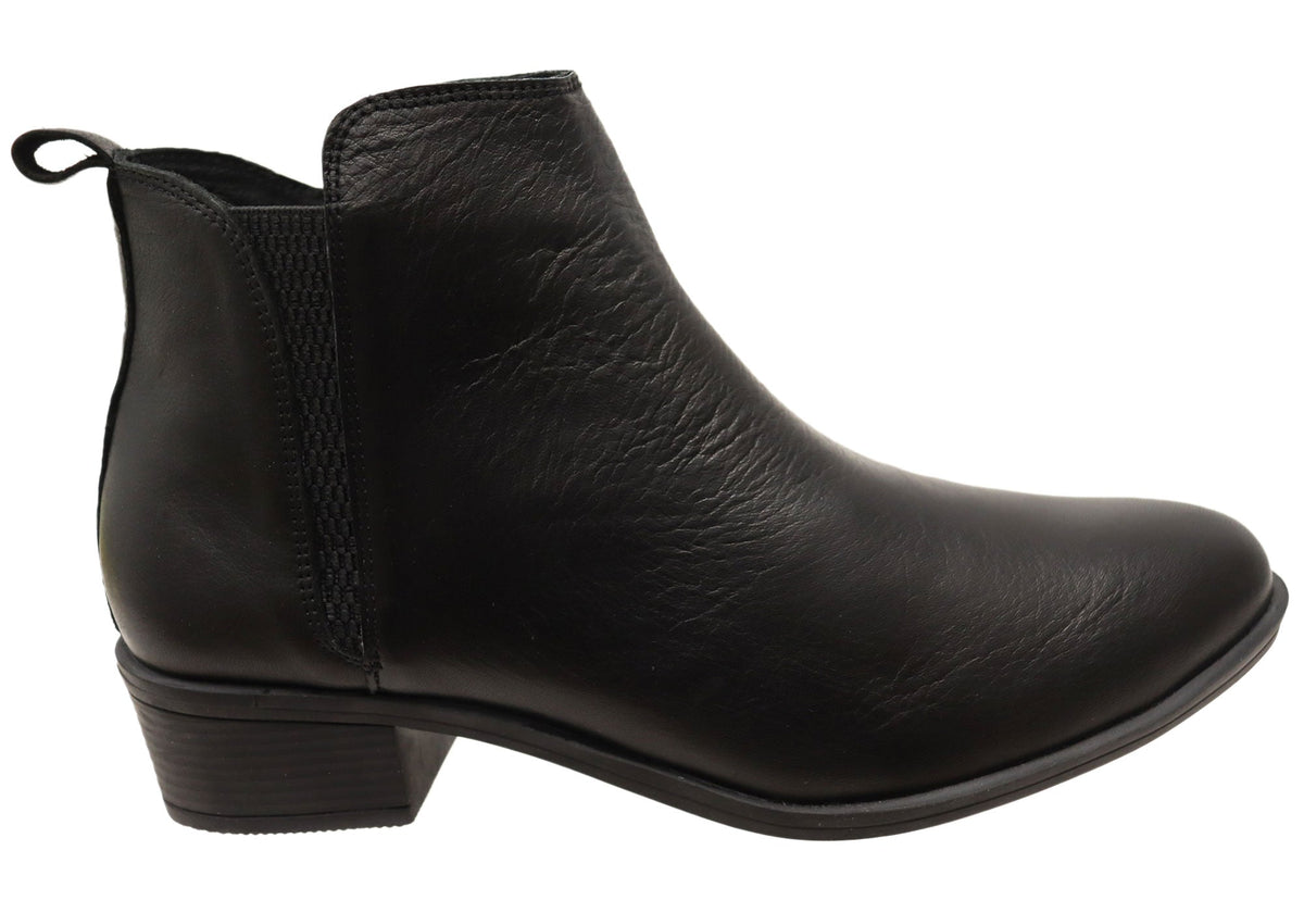 Cabello Comfort EG213 Womens Leather European Low Heel Ankle Boots