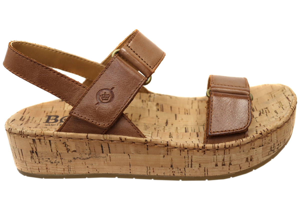 Born Sloan Womens Comfortable Leather Platform Sandals
