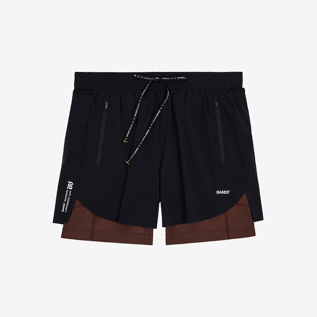 Bandit Men's Vento™ Next Gen 2-In-1 Run Shorts "Black/Cacao"