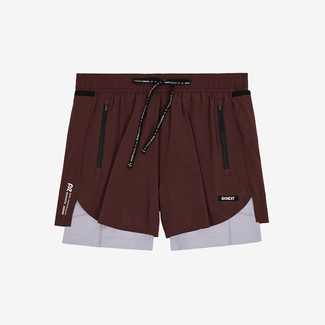 Bandit Men's Vento™ Next Gen 2-In-1 Run Shorts "Cacao/Violet Fog"