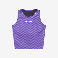Saysky Women's Combat Crop Top "Purple Zig Zag"