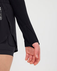 Bandit Women's Mercury™ Seamless Long Sleeve Crop Tee "Black"