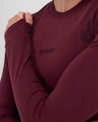 Bandit Women's Mercury™ Seamless Long Sleeve Crop Tee "Fig"