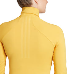 adidas Tech-Fit COLD.RDY Half Zip Long Sleeve Womens Running Top - Yellow