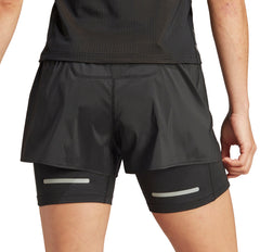 adidas Ultimate 2 in 1 Womens Running Shorts - Black